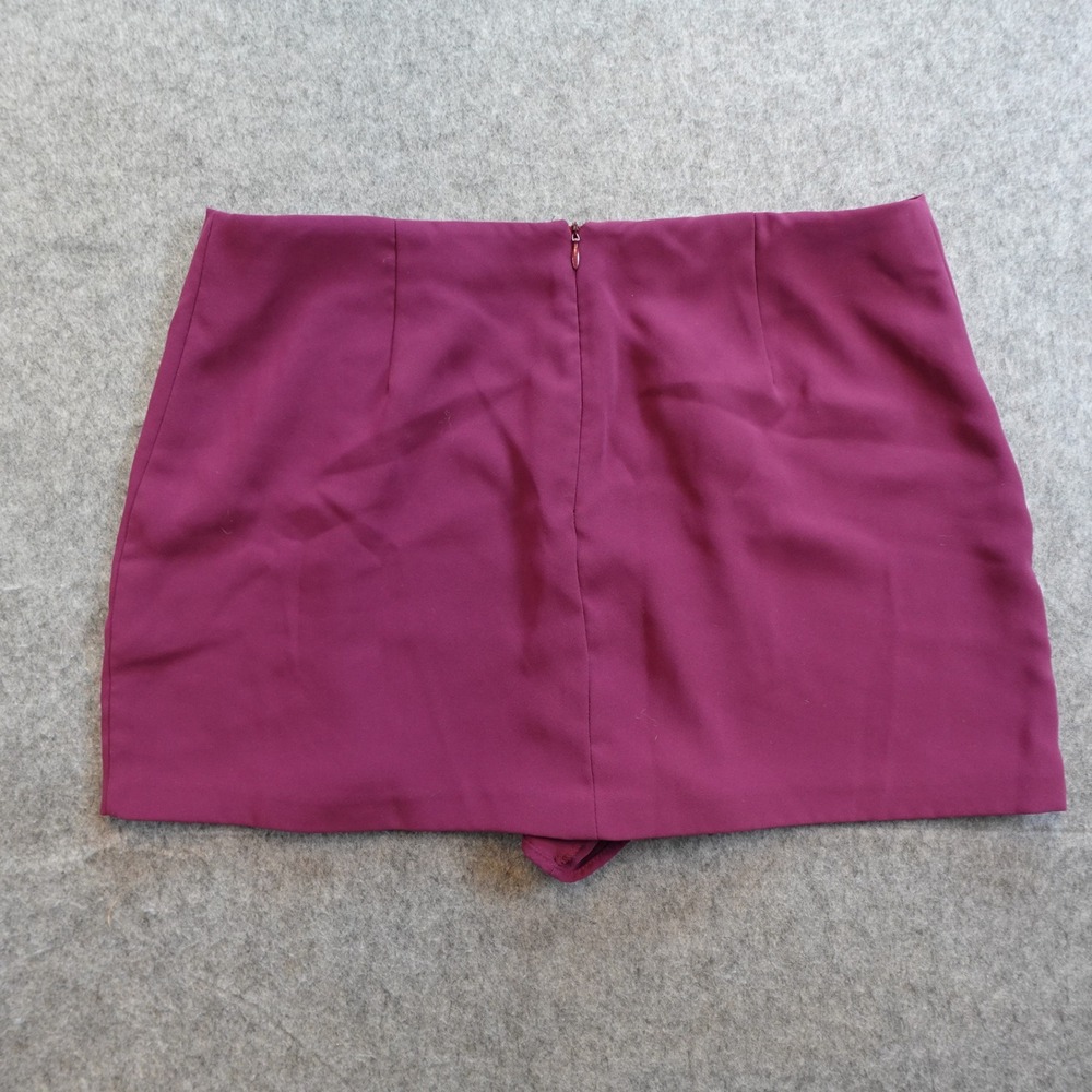 Amanda Uprichard Skort Womens Extra Large Burgundy Side Slit Mini High Waisted - Picture 2 of 8